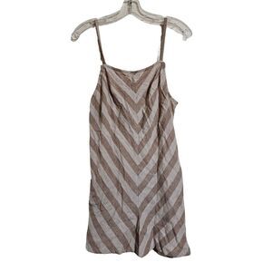 UO Urban‎ Outfitters High Neck Romper Beigh Striped Women's Size S NWT